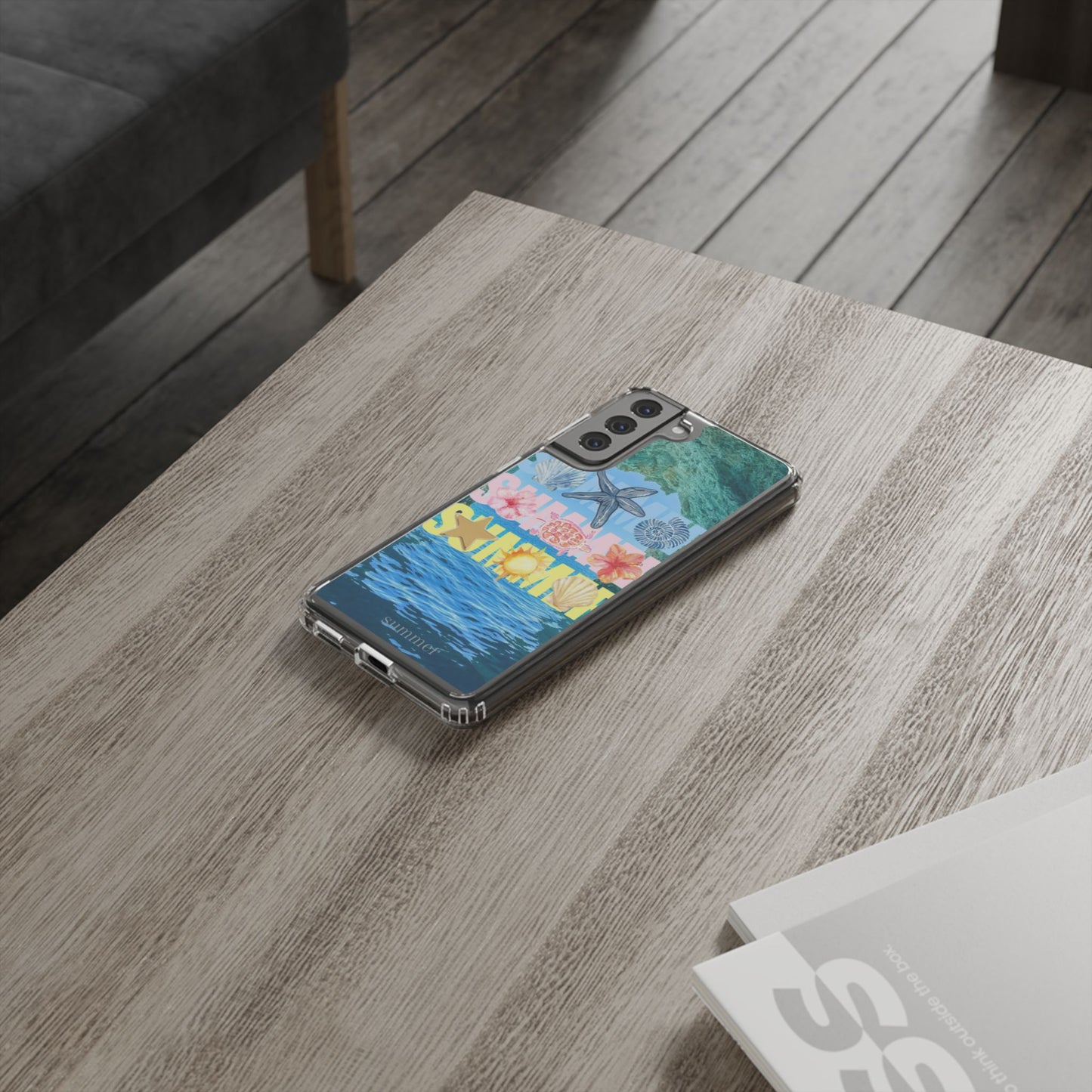 Clear Summer Beach Phone Case — Impact‑Resistant Tropical Design