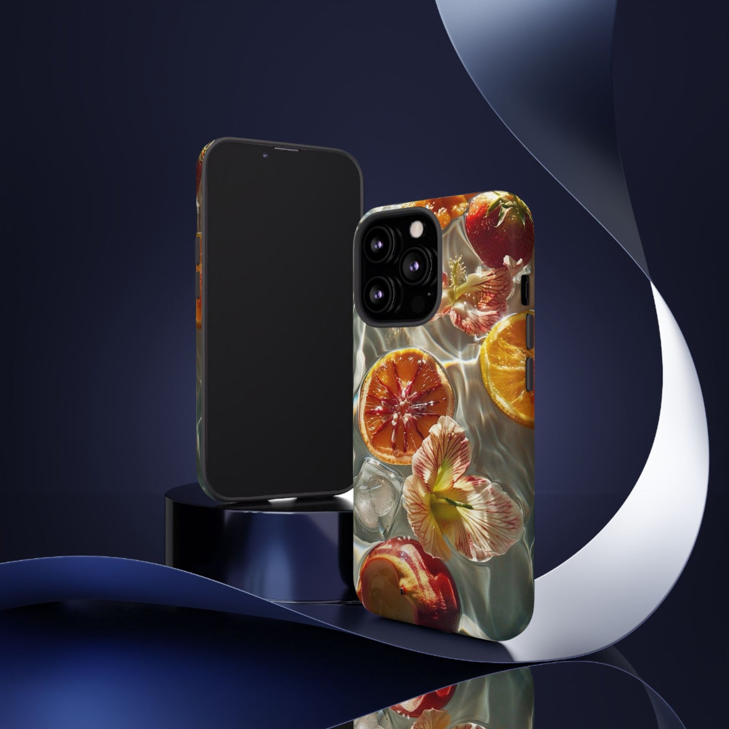 Citrus & Hibiscus Protective Phone Case – Summer Fruit Water Print Tough Case