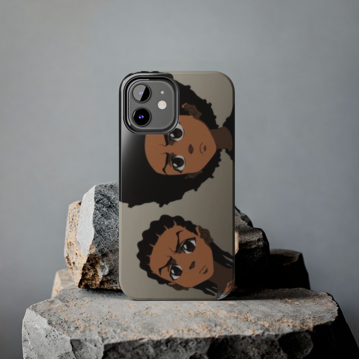 Tough Phone Case — Afro Anime Duo Face Design, Protective Shockproof Cover