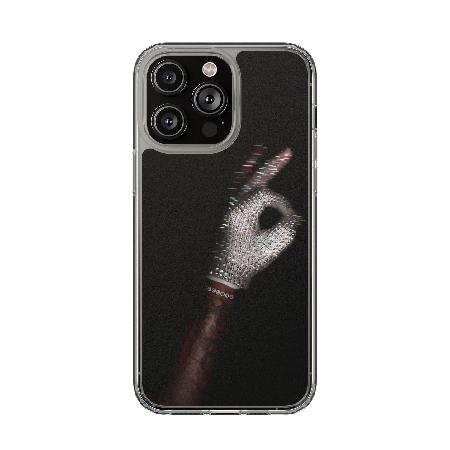 Diamond Glove OK Hand Clear Phone Case