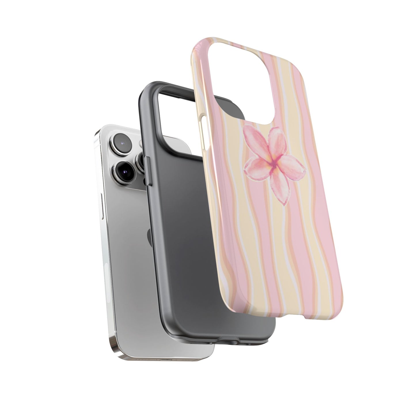 Pink Plumeria Phone Case - Tropical Floral Tough Phone Case