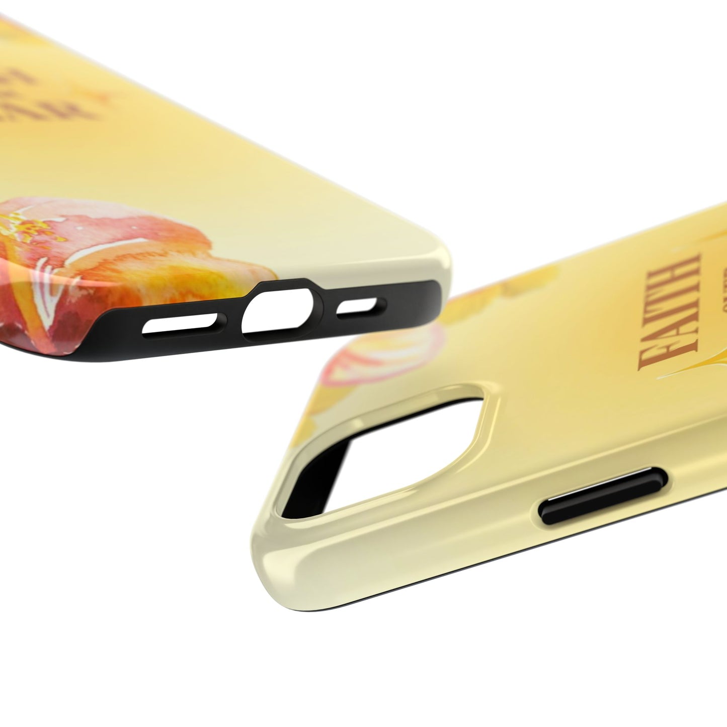 Faith Over Fear Tough Phone Case — Floral Yellow Protective Cover