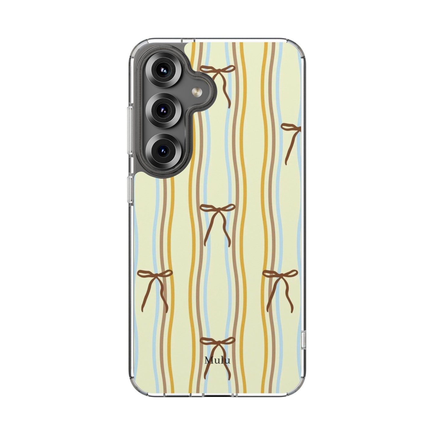 Ballet Ribbon Stripe Clear Impact Phone Case — Pastel Yellow Protective Cover