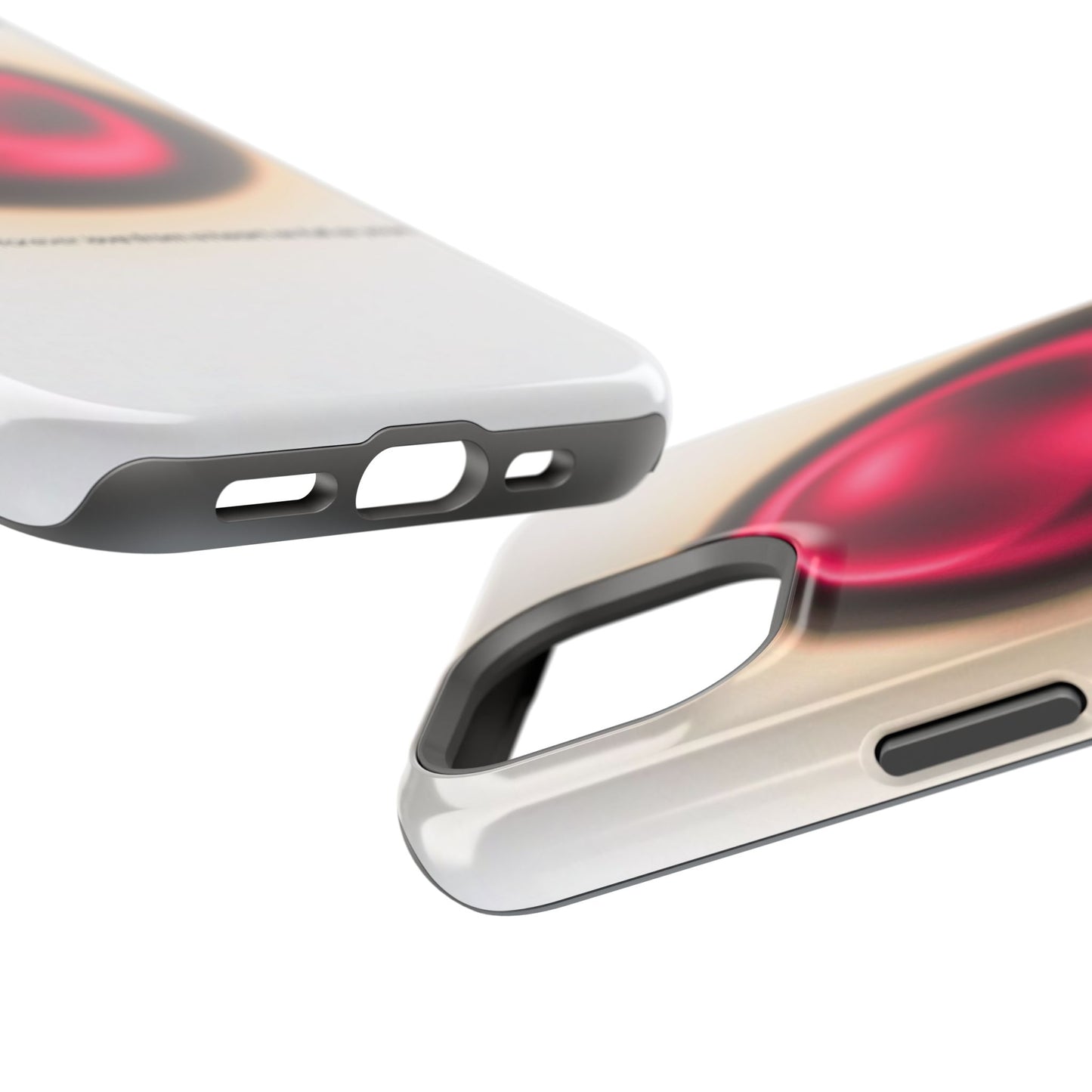 Protective Phone Case — Red Pearl Heart Design with 'You deserve a forever love' Text
