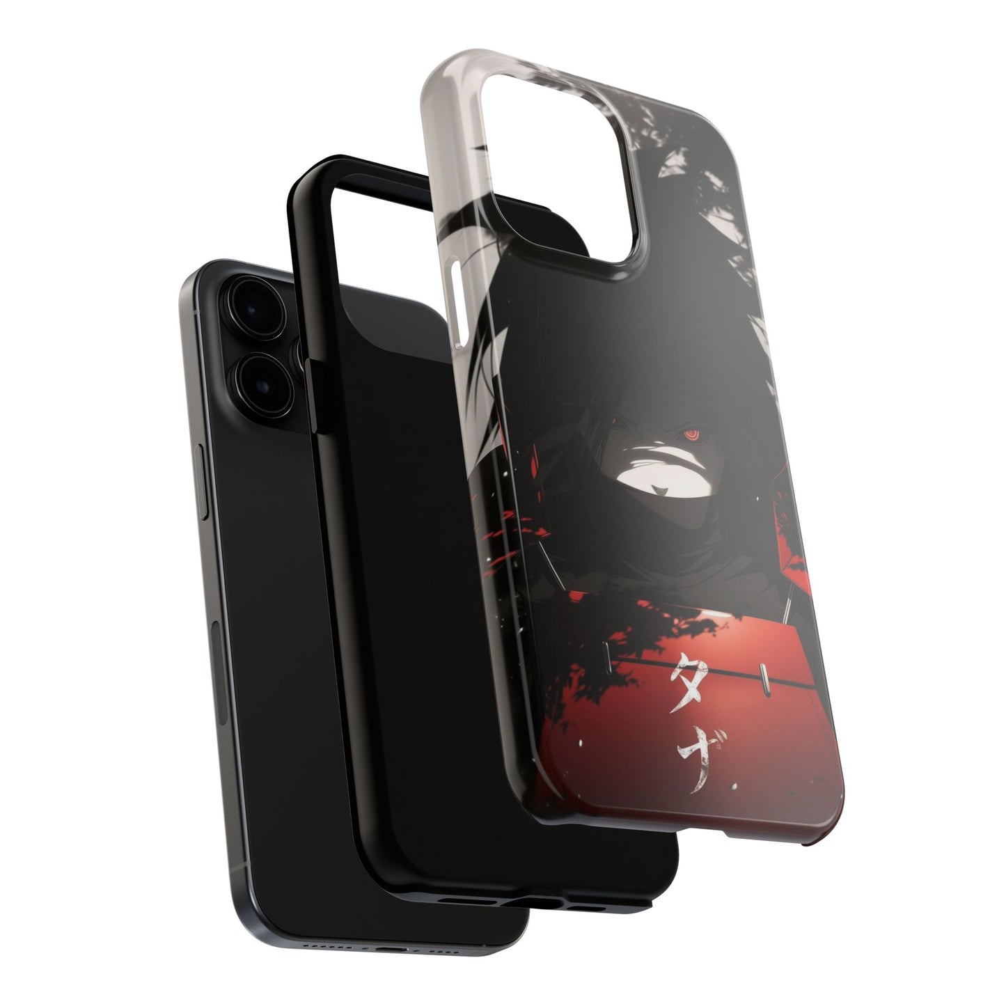 Anime Dark Ninja Phone Case — Red Eye Silhouette Tough Phone Case