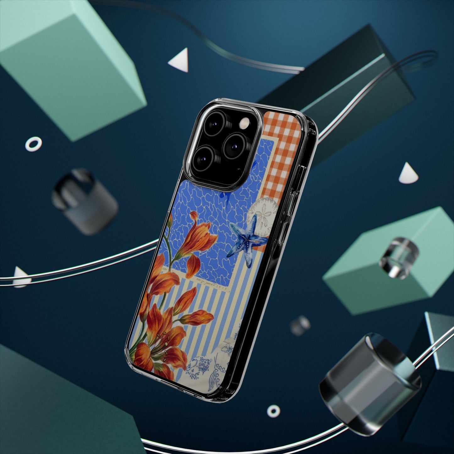 Floral Patchwork Clear Impact-Resistant Phone Case