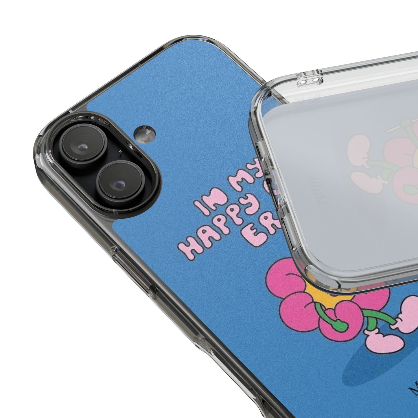 Clear Impact-Resistant Phone Case — “I’m My Happy Girl Era” Cute Flower Design