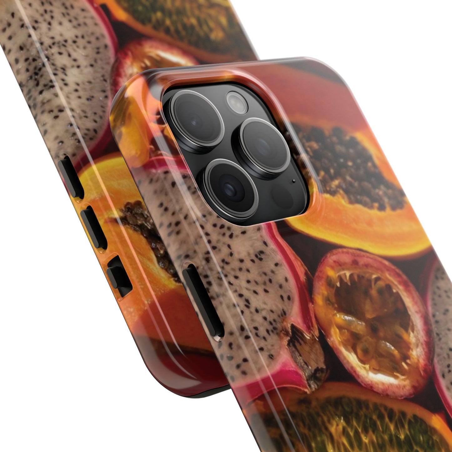 Tropical Fruit Tough Phone Case — Papaya & Dragon Fruit Design