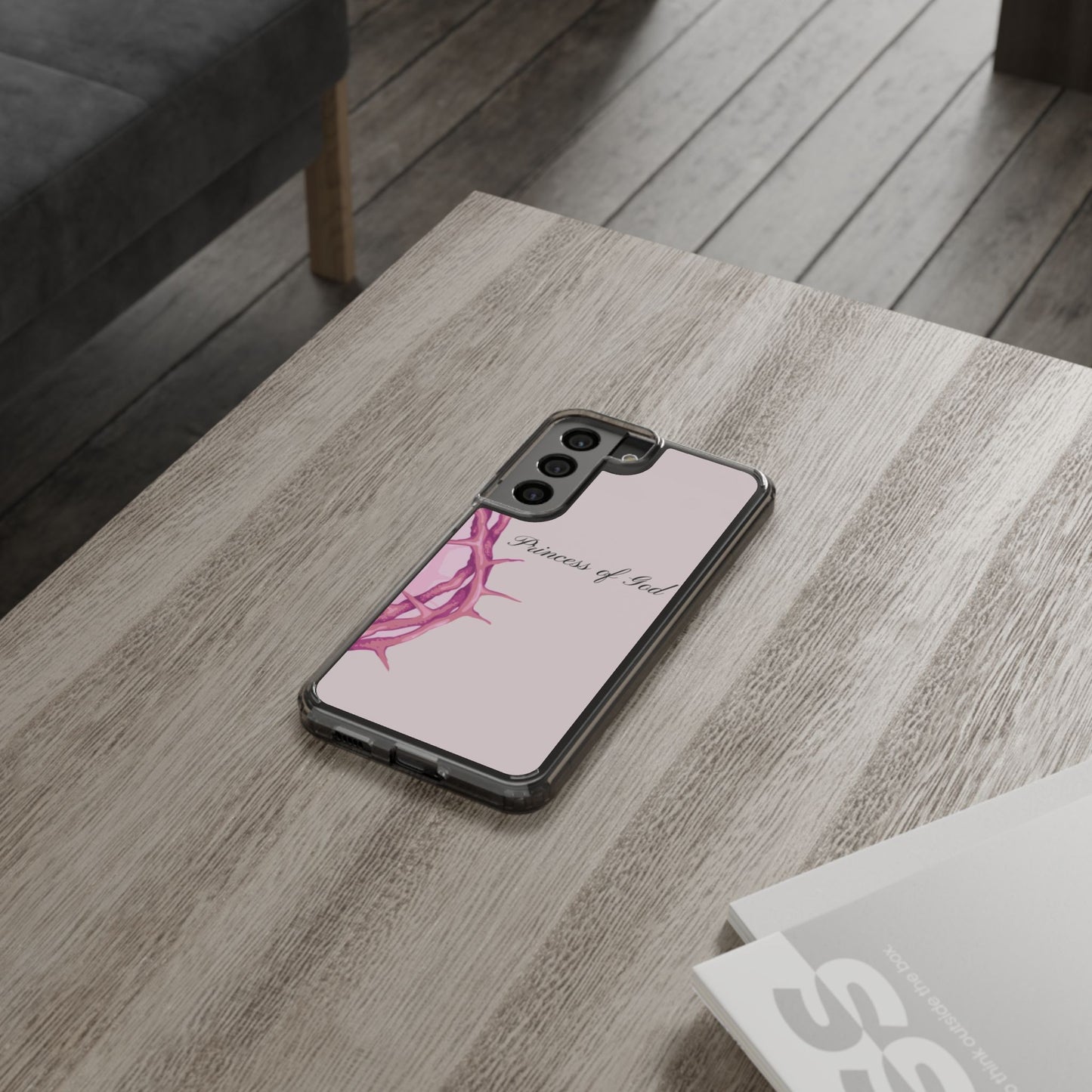 Phone Case — "Princess of God" Pink Crown of Thorns Clear Impact-Resistant Case