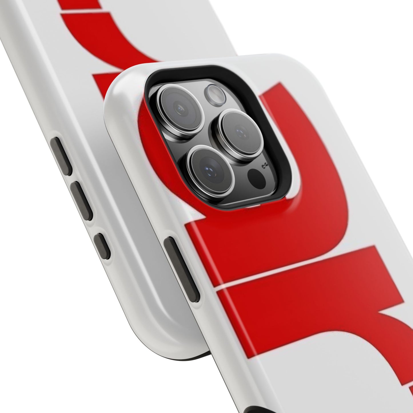 Magnetic Impact-Resistant Phone Case — Bold Red Typographic Design