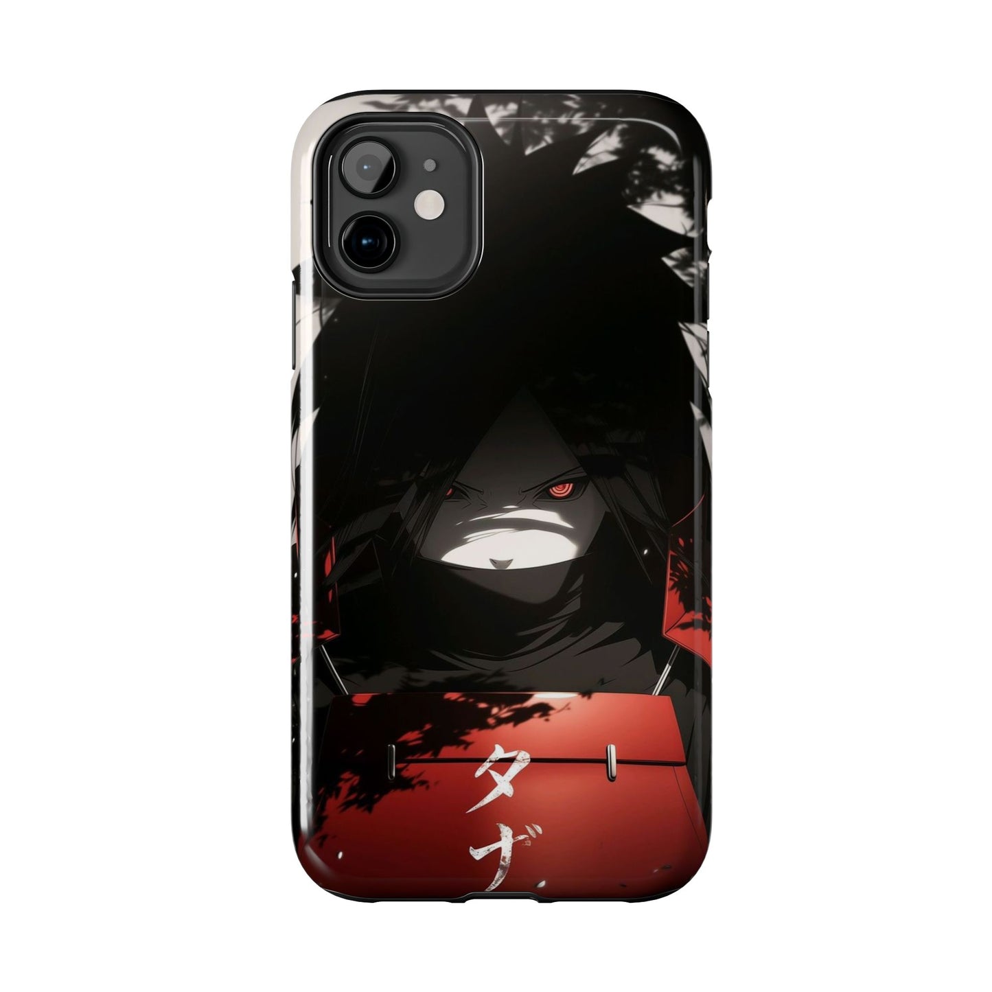 Anime Dark Ninja Phone Case — Red Eye Silhouette Tough Phone Case