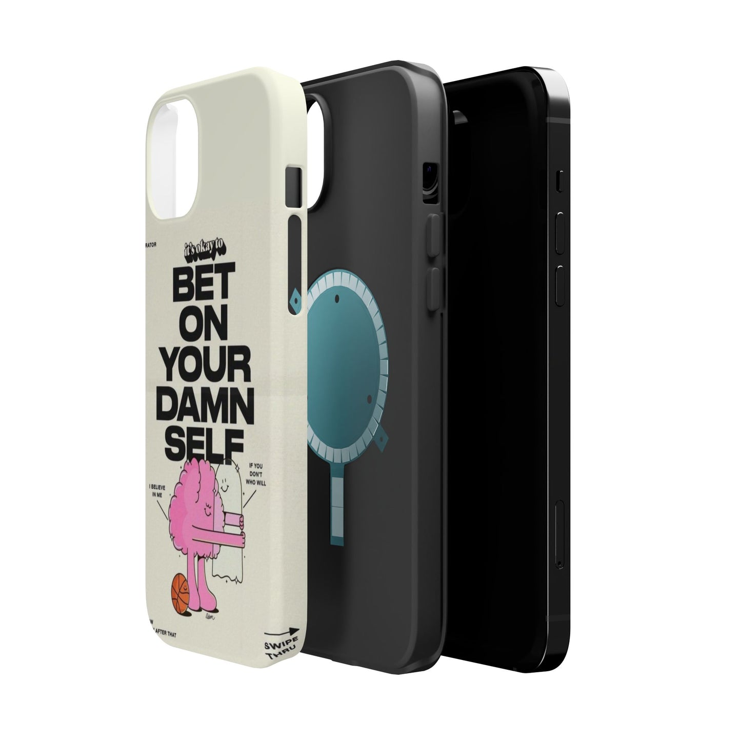 Magnetic Impact-Resistant Case — "Bet On Your Damn Self" Motivational Phone Cover