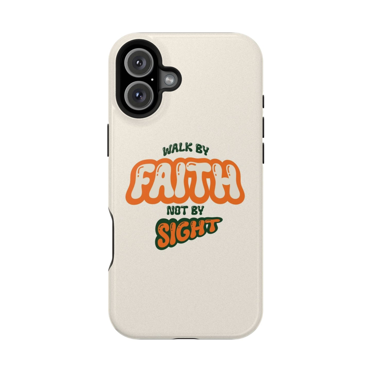 Magnetic Impact-Resistant Case — "Walk by Faith Not by Sight" Inspirational Phone Cover