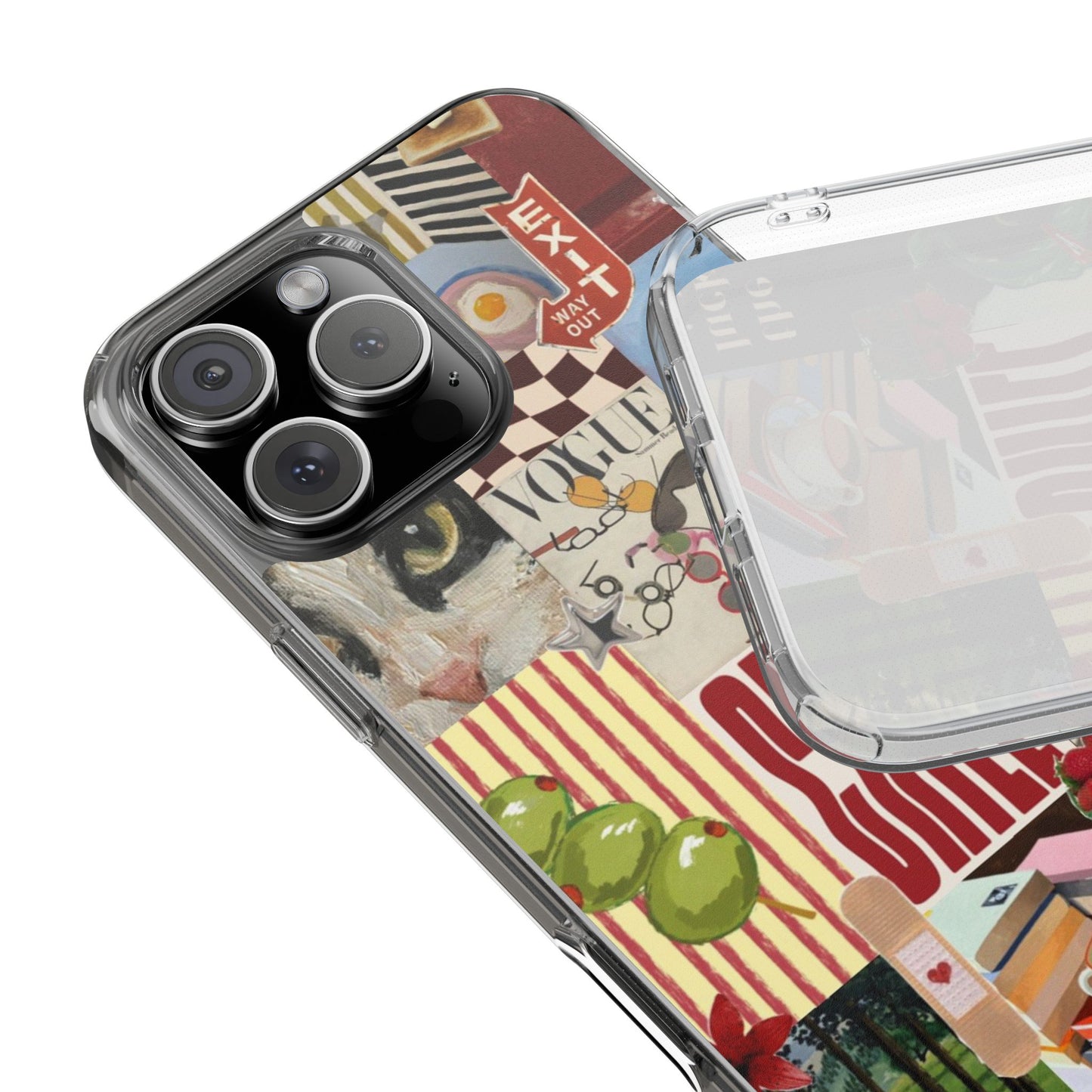 Collage Vintage Aesthetic Clear Impact-Resistant Phone Case