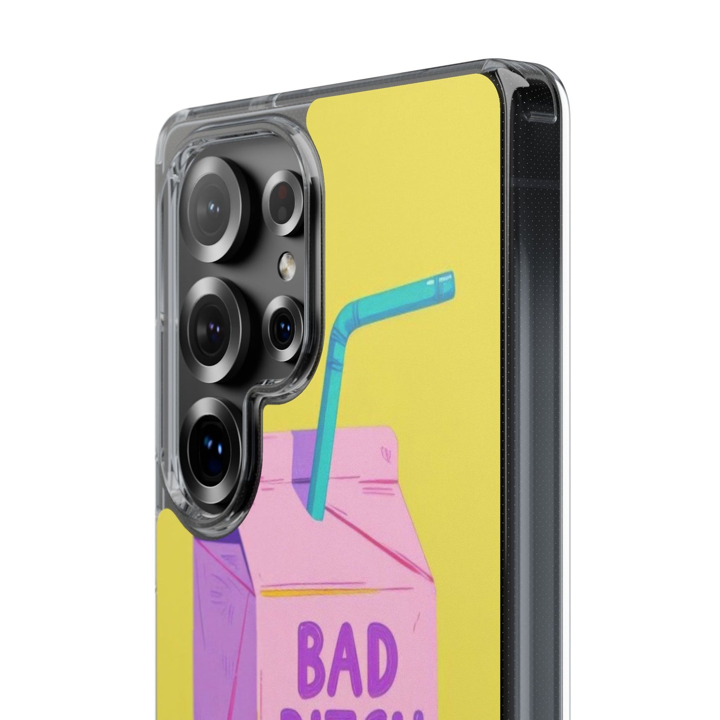 Clear Impact-Resistant Phone Case — "Bad Bitch Juice" Cartoon Juice Box Design