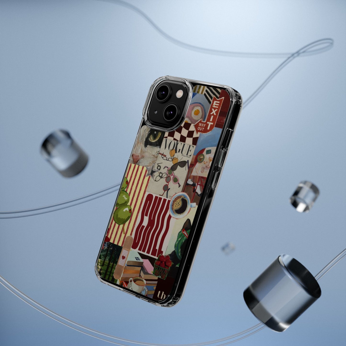 Collage Vintage Aesthetic Clear Impact-Resistant Phone Case