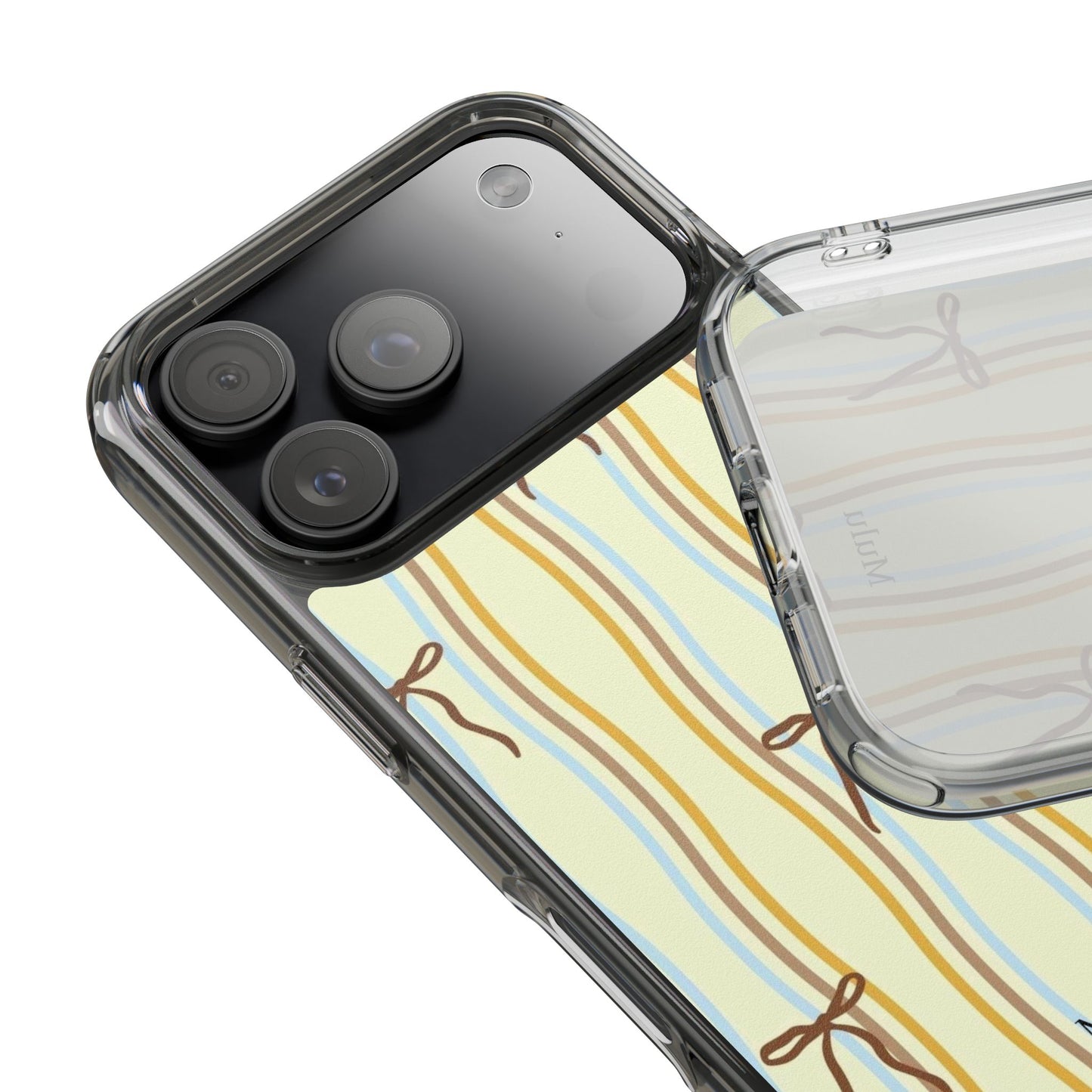 Ballet Ribbon Stripe Clear Impact Phone Case — Pastel Yellow Protective Cover