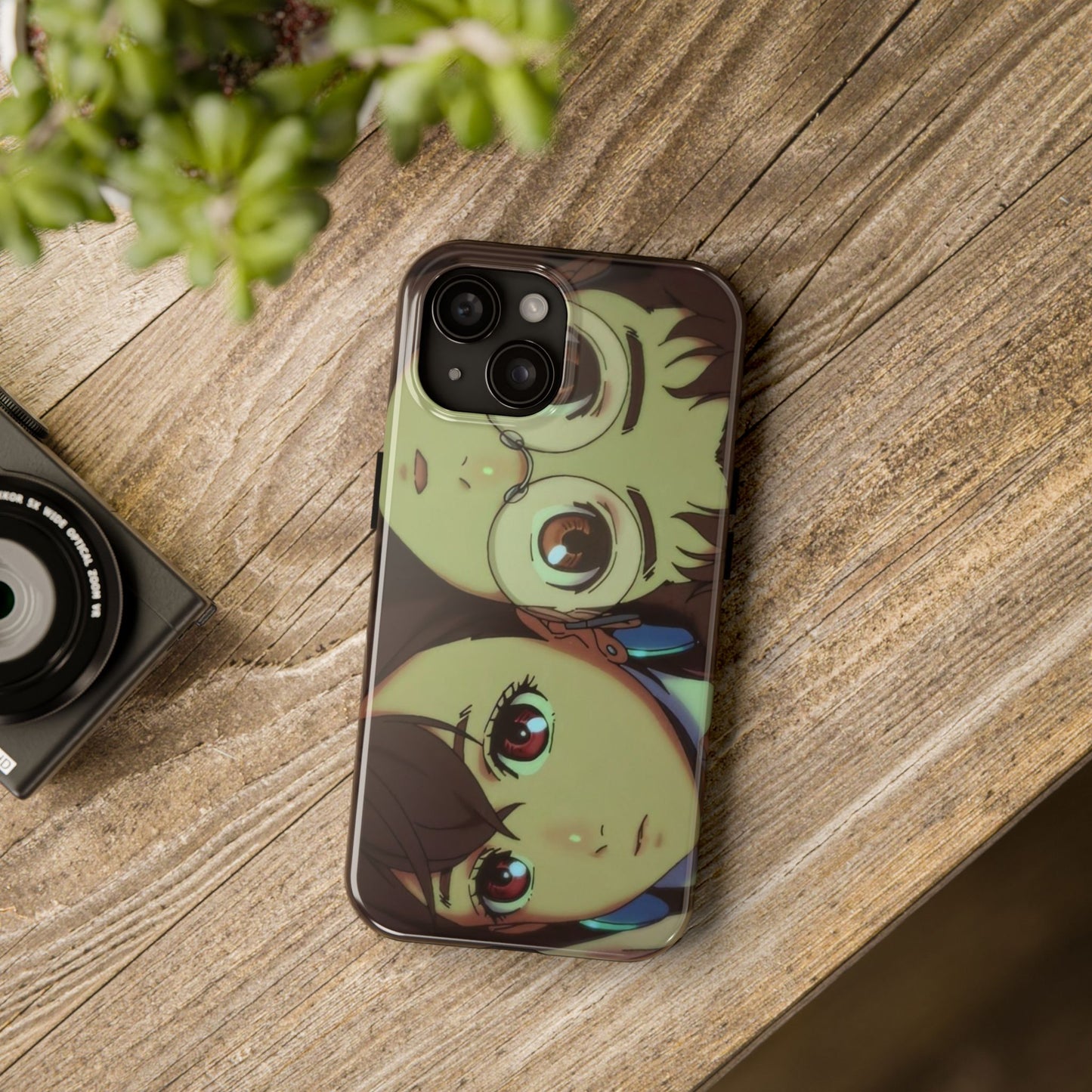 Anime Duo Tough Phone Case — Cute Chibi Sisters Protective Cover