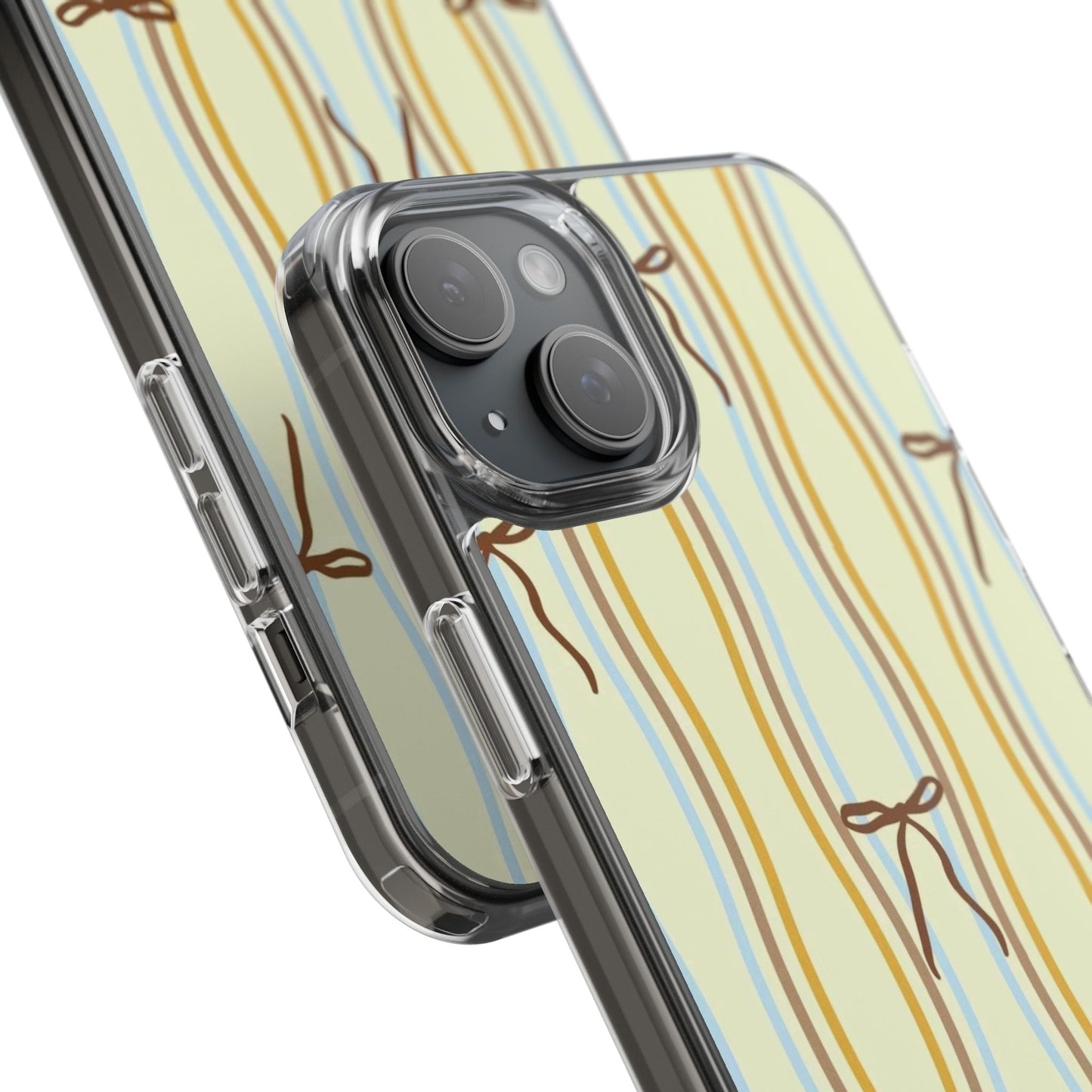 Ballet Ribbon Stripe Clear Impact Phone Case — Pastel Yellow Protective Cover