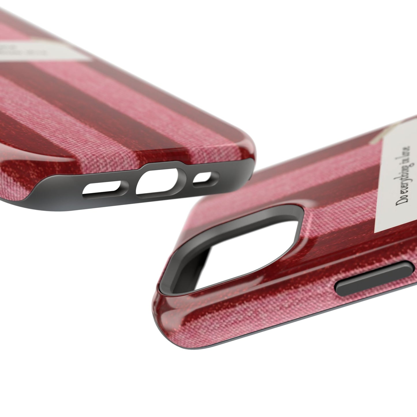 Christian Quote Red Stripe Phone Case — “Do everything in love” Magnetic Impact-Resistant Case