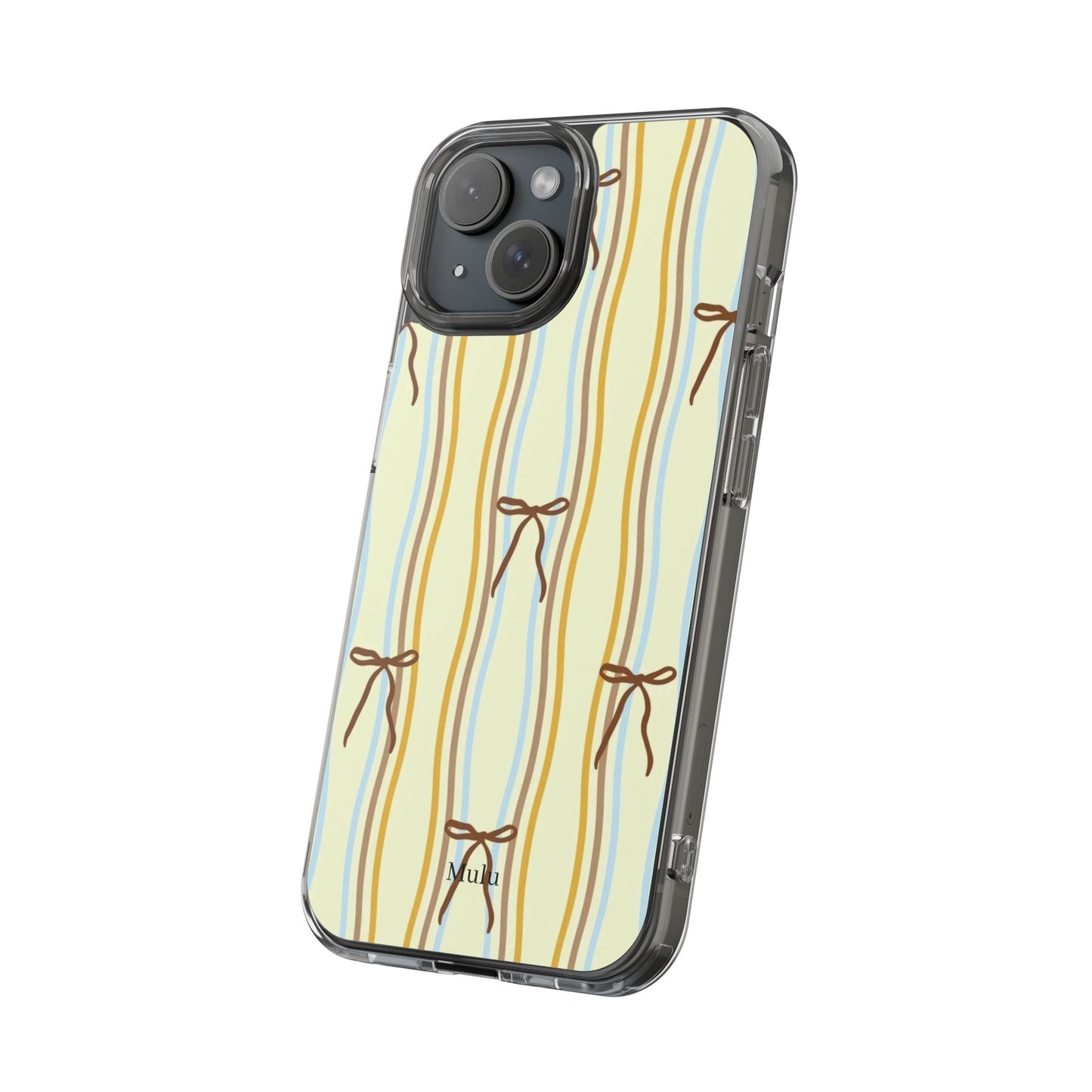 Ballet Ribbon Stripe Clear Impact Phone Case — Pastel Yellow Protective Cover