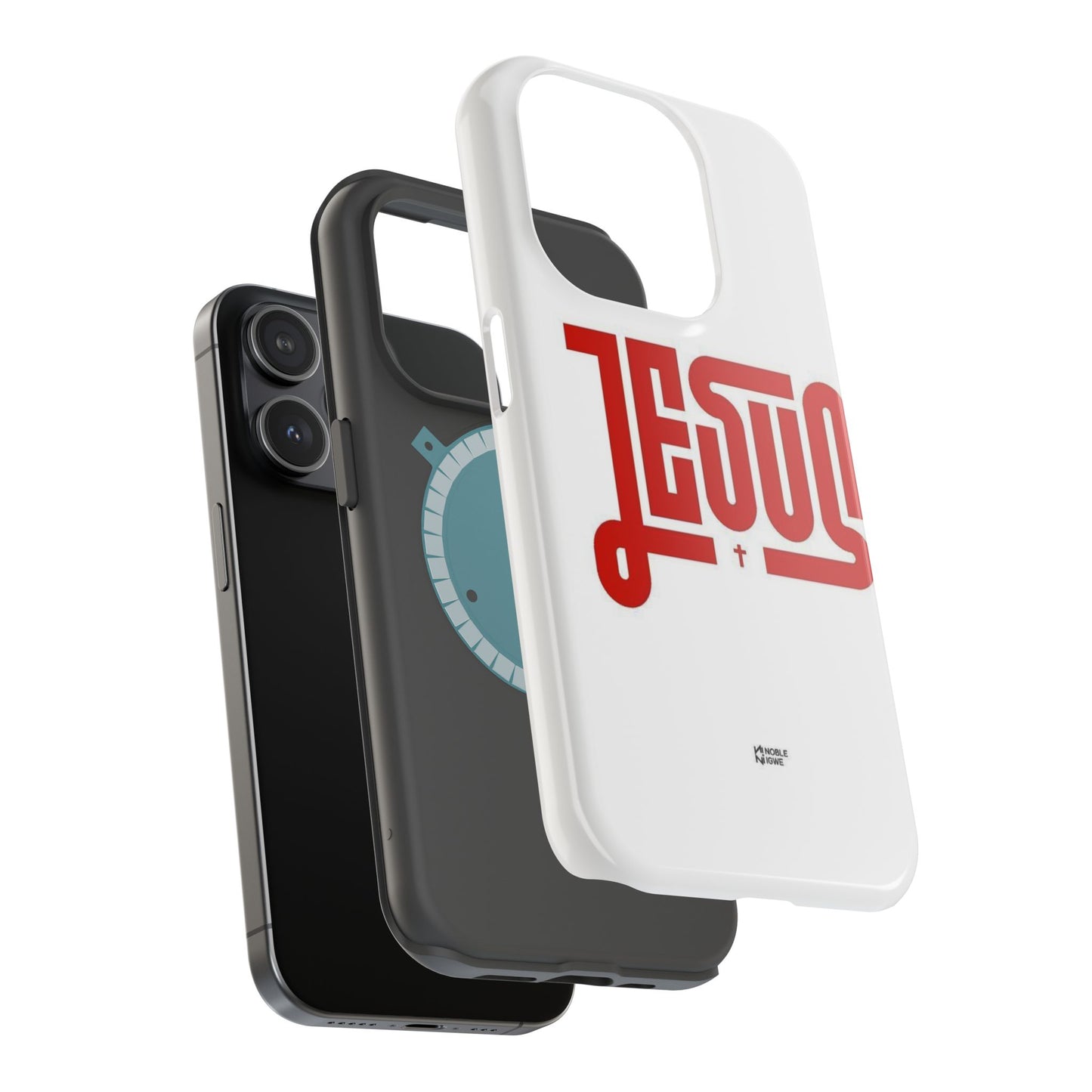 Jesus Magnetic Impact‑Resistant Phone Case — Bold Red Script Christian iPhone Cover