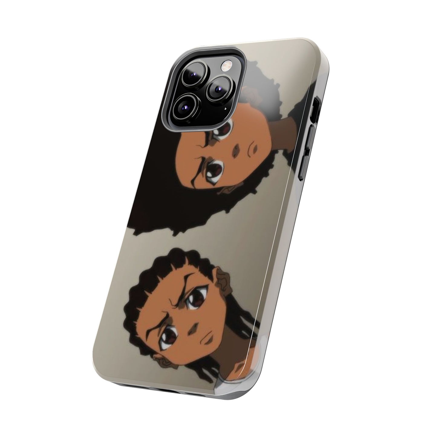 Tough Phone Case — Afro Anime Duo Face Design, Protective Shockproof Cover