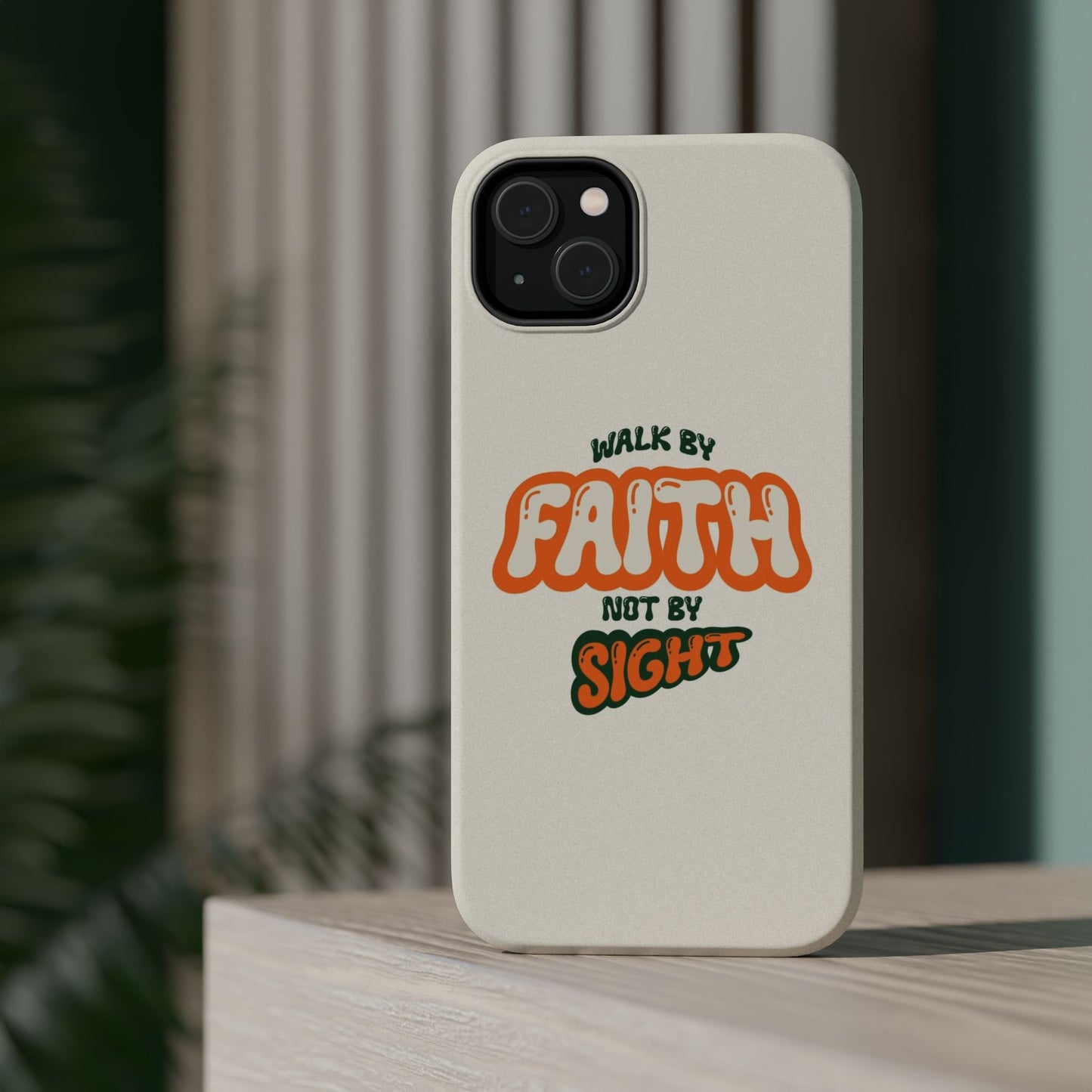 Magnetic Impact-Resistant Case — "Walk by Faith Not by Sight" Inspirational Phone Cover