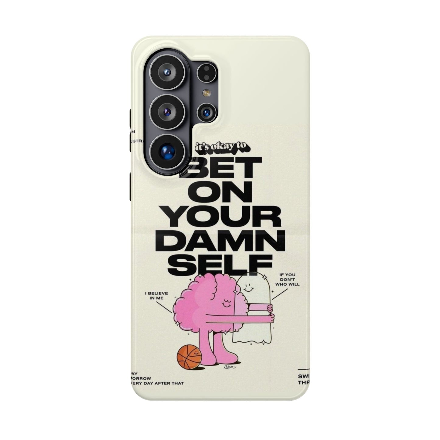 Magnetic Impact-Resistant Case — "Bet On Your Damn Self" Motivational Phone Cover