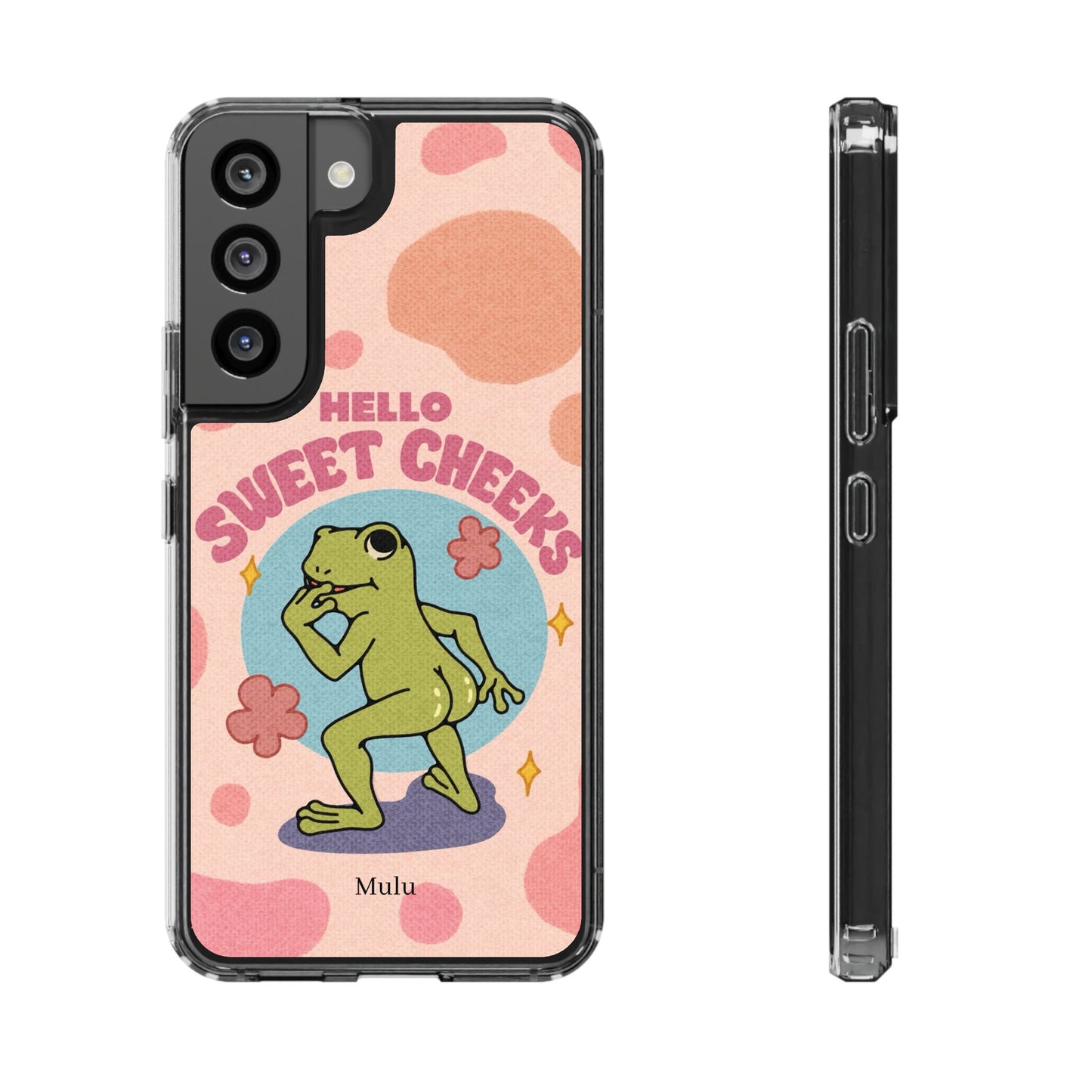 Clear Impact Phone Case — "Hello Sweet Cheeks" Retro Frog Design