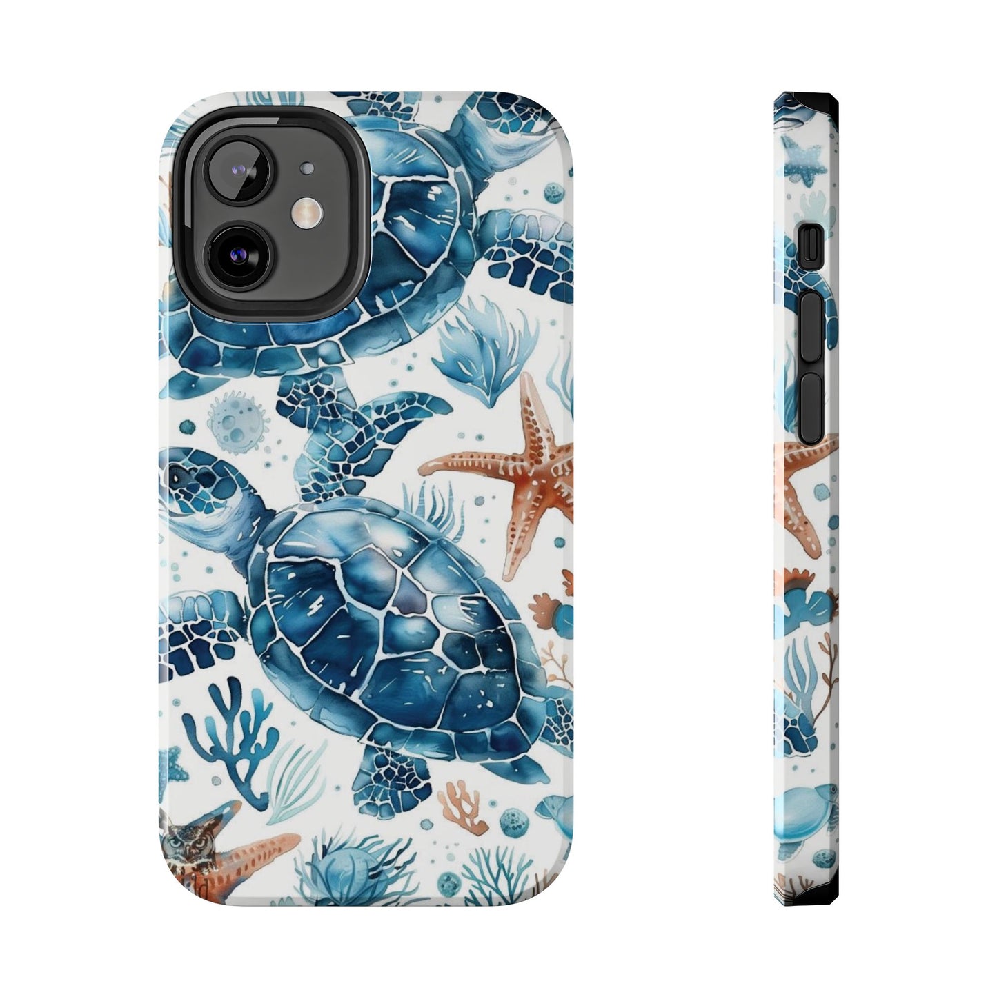 Sea Turtle Tough Phone Case — Blue Ocean Marine Life Protective Cover