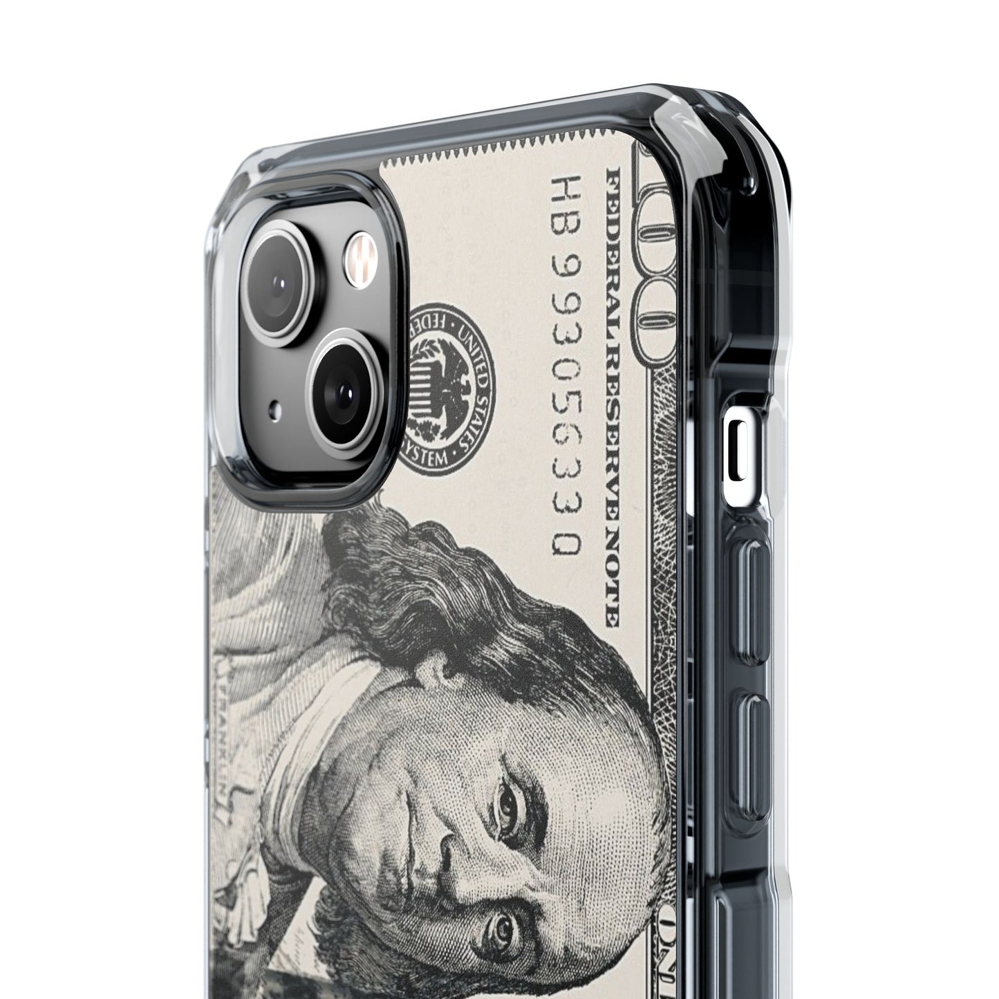 Clear Magnetic Phone Case — Hundred Dollar Bill Design
