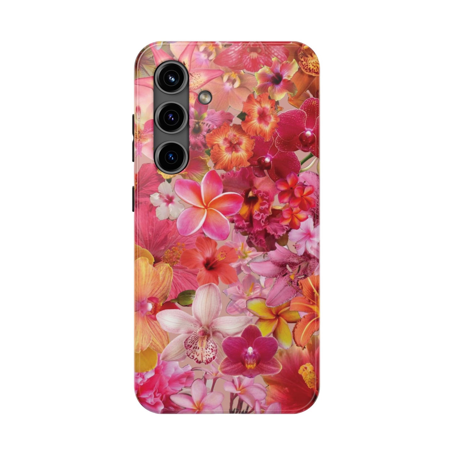 Tough Phone Case — Pink Tropical Floral Orchids Phone Cover