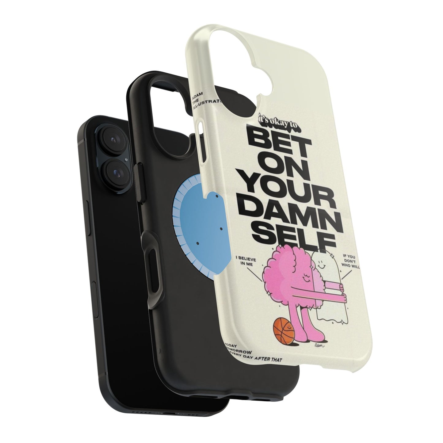 Magnetic Impact-Resistant Case — "Bet On Your Damn Self" Motivational Phone Cover