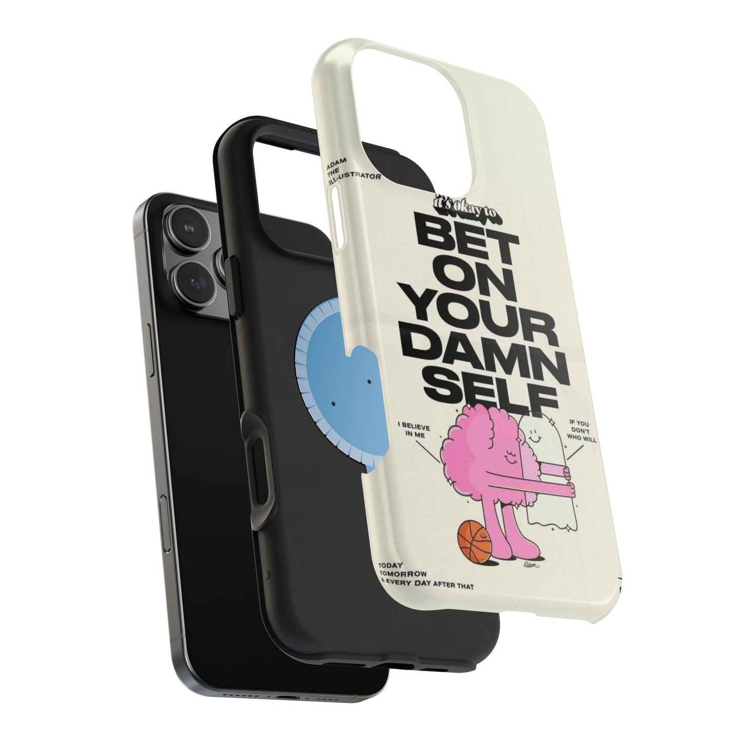 Magnetic Impact-Resistant Case — "Bet On Your Damn Self" Motivational Phone Cover