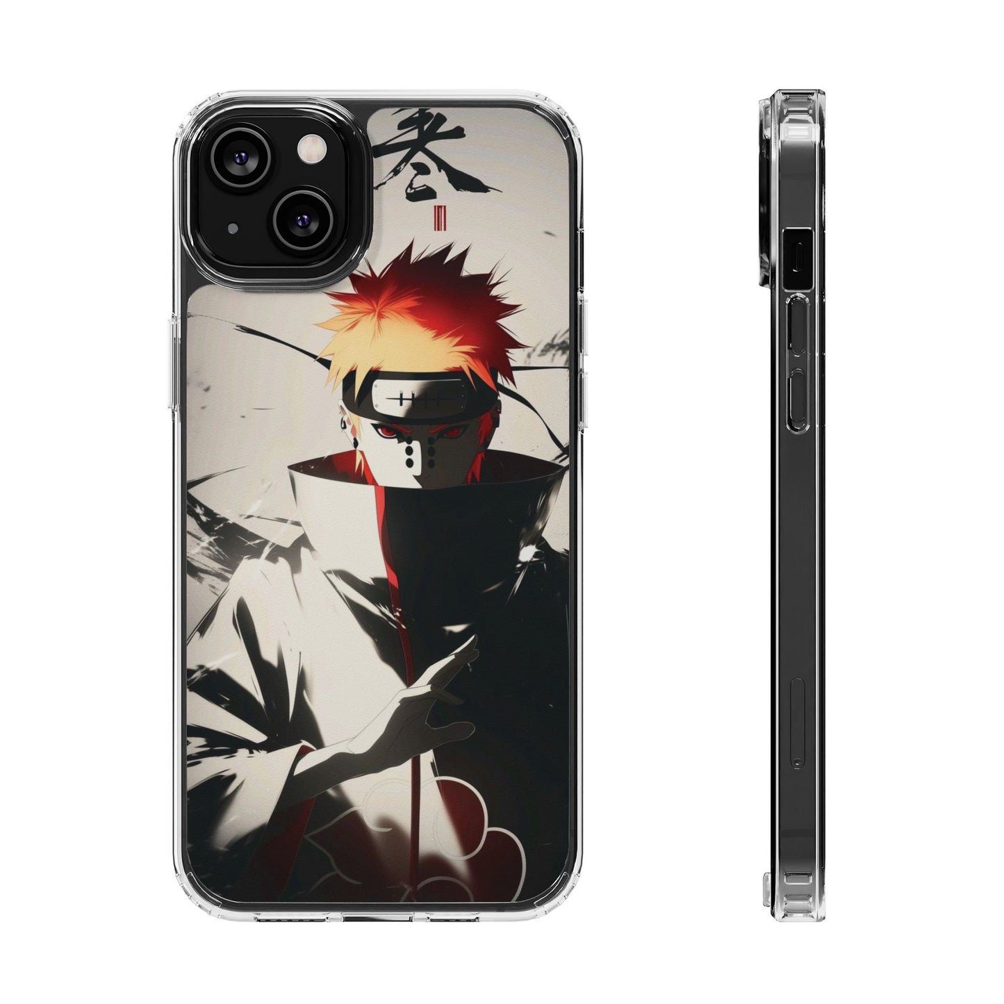Clear Impact-Resistant Phone Case — Anime Akatsuki Shadow Design