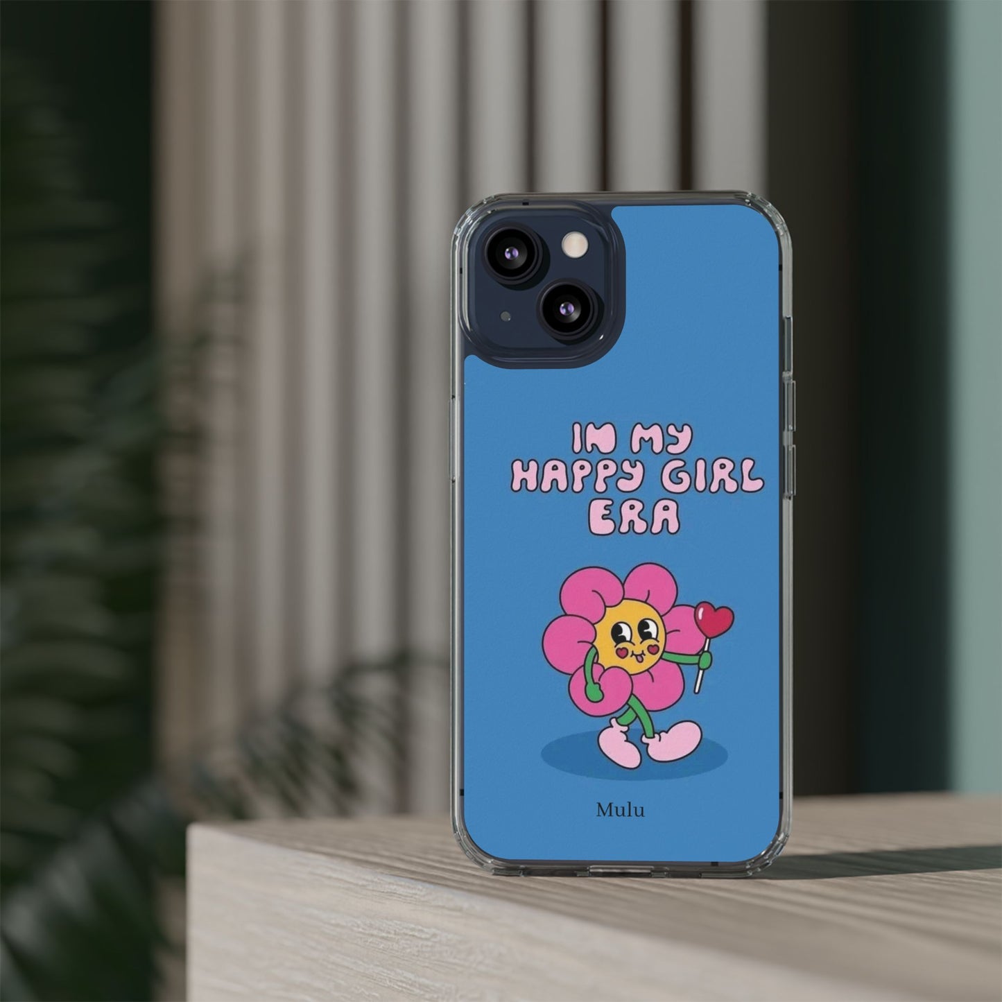 Clear Impact-Resistant Phone Case — “I’m My Happy Girl Era” Cute Flower Design