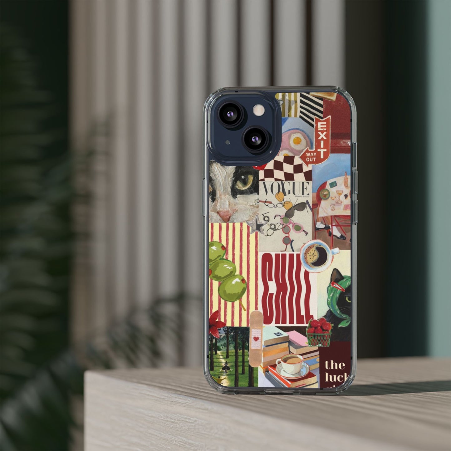 Collage Vintage Aesthetic Clear Impact-Resistant Phone Case