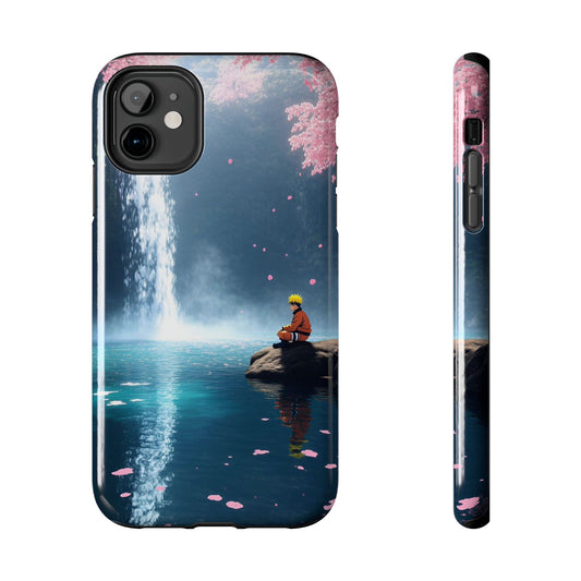 Naruto Scenic Tough Phone Case — Waterfall Meditation Anime Cover
