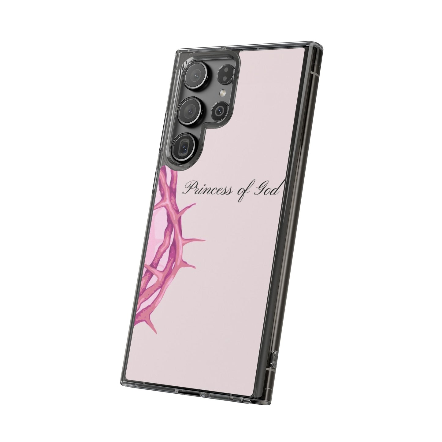 Phone Case — "Princess of God" Pink Crown of Thorns Clear Impact-Resistant Case