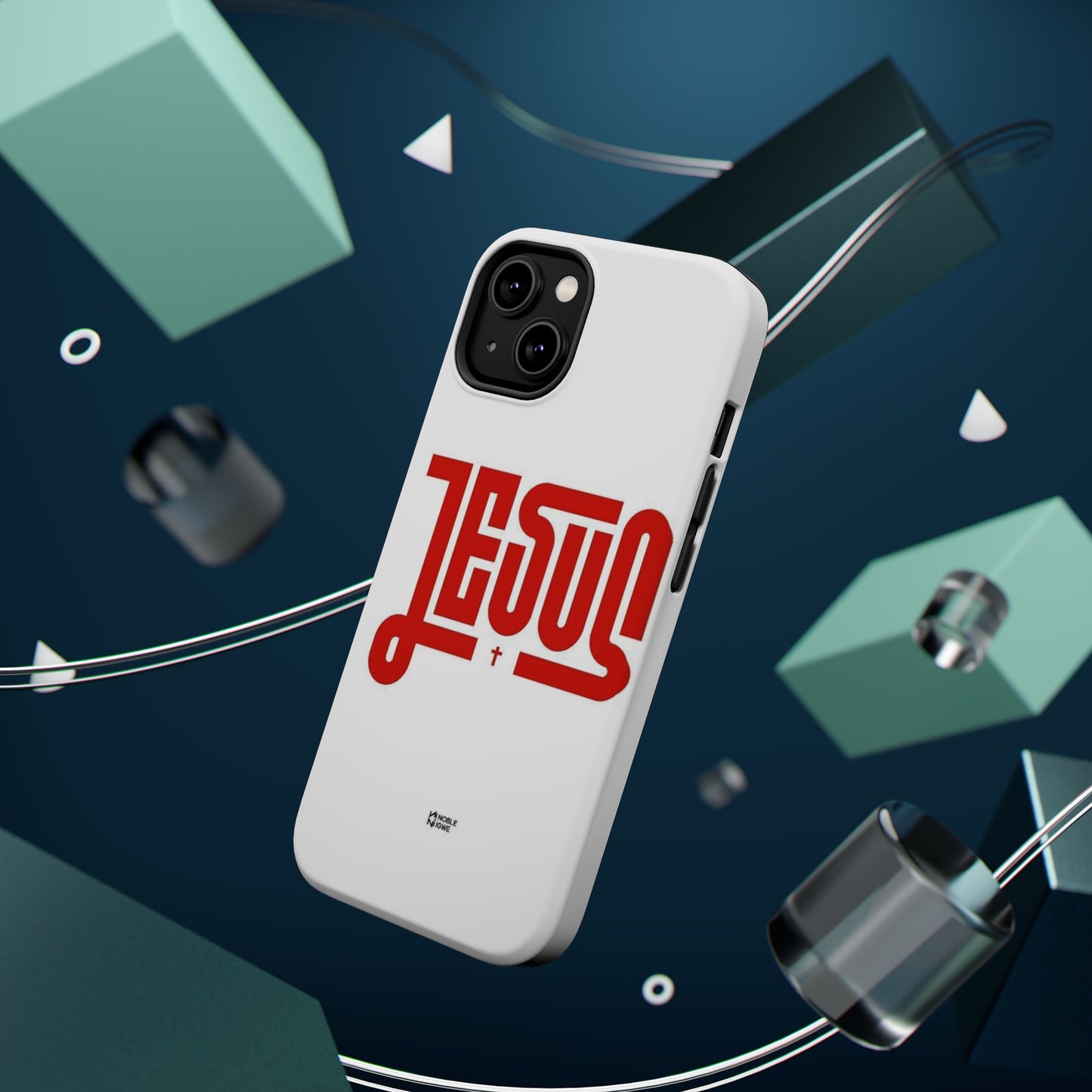 Jesus Magnetic Impact‑Resistant Phone Case — Bold Red Script Christian iPhone Cover