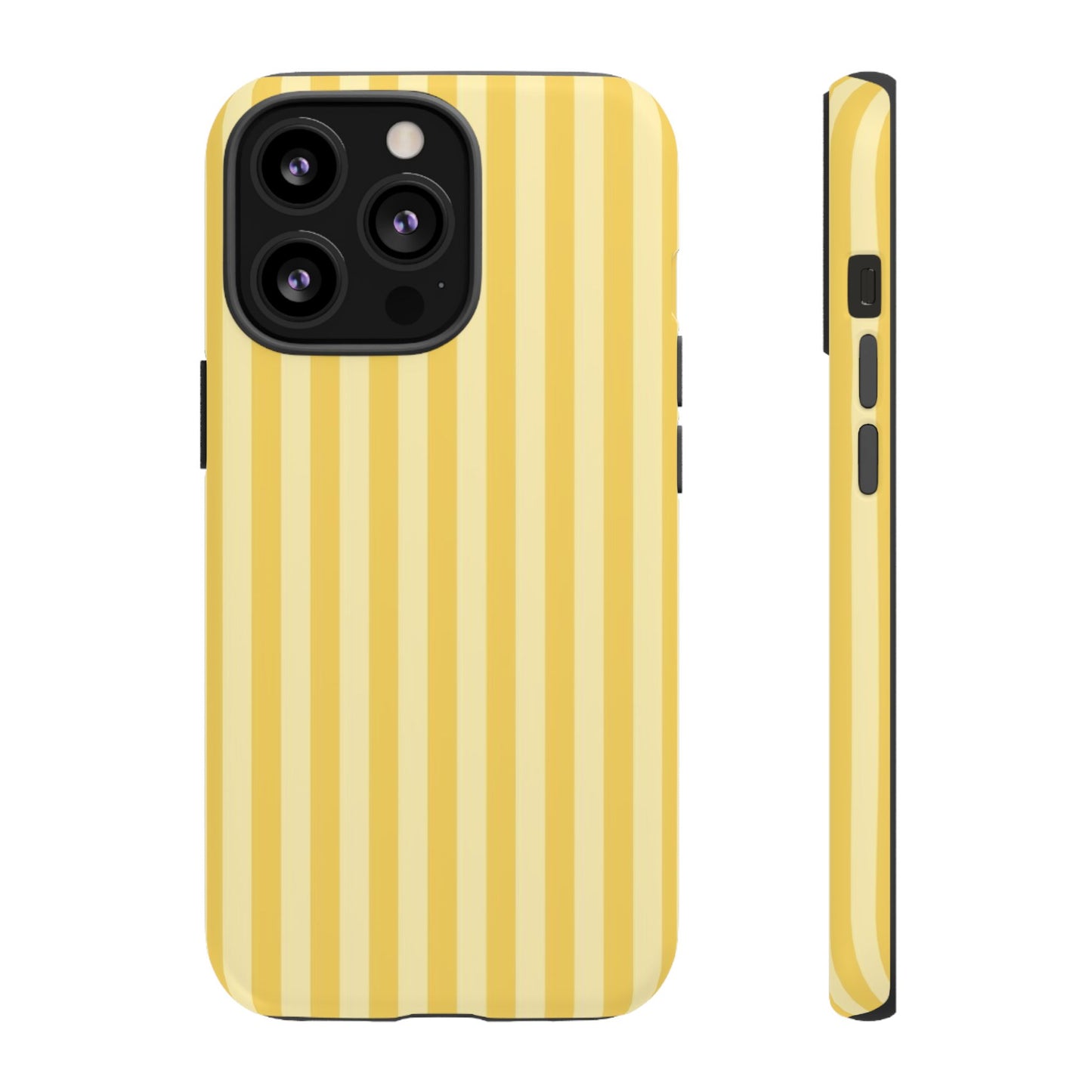 Yellow Stripe Tough Phone Case — Durable Protective iPhone Cover