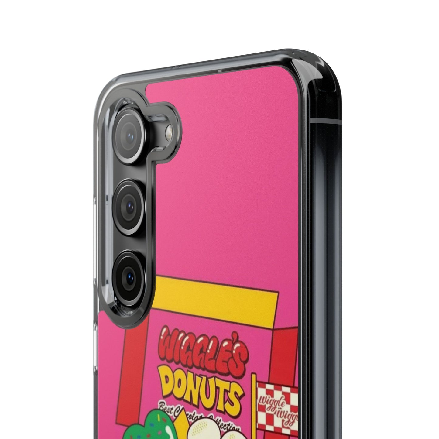 Donut Box Cute Phone Case — Clear Impact‑Resistant iPhone Cover with Smiling Donuts