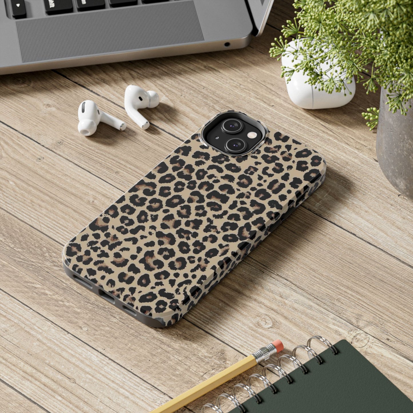 Leopard Print Tough Phone Case — Durable Protective iPhone Cover