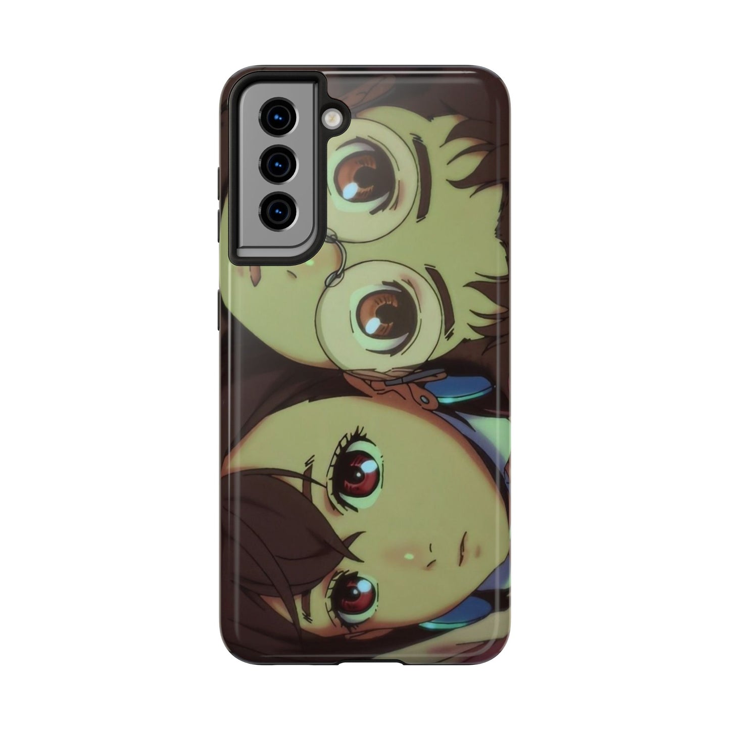 Anime Duo Tough Phone Case — Cute Chibi Sisters Protective Cover