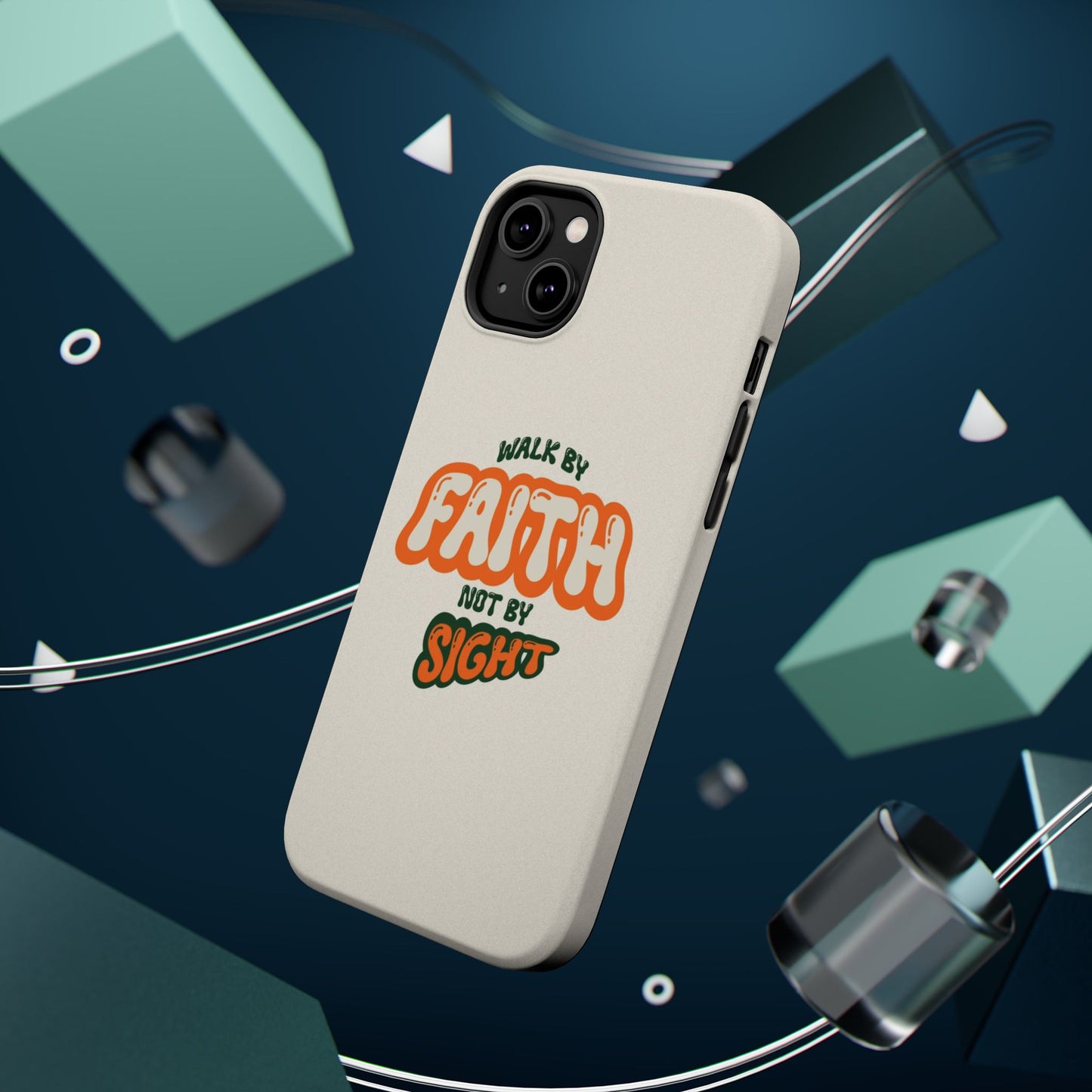 Magnetic Impact-Resistant Case — "Walk by Faith Not by Sight" Inspirational Phone Cover