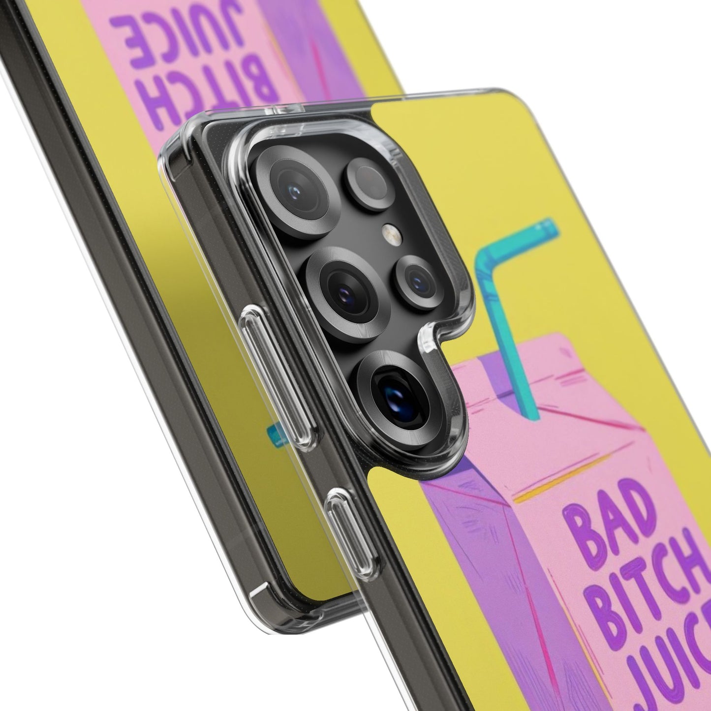 Clear Impact-Resistant Phone Case — "Bad Bitch Juice" Cartoon Juice Box Design