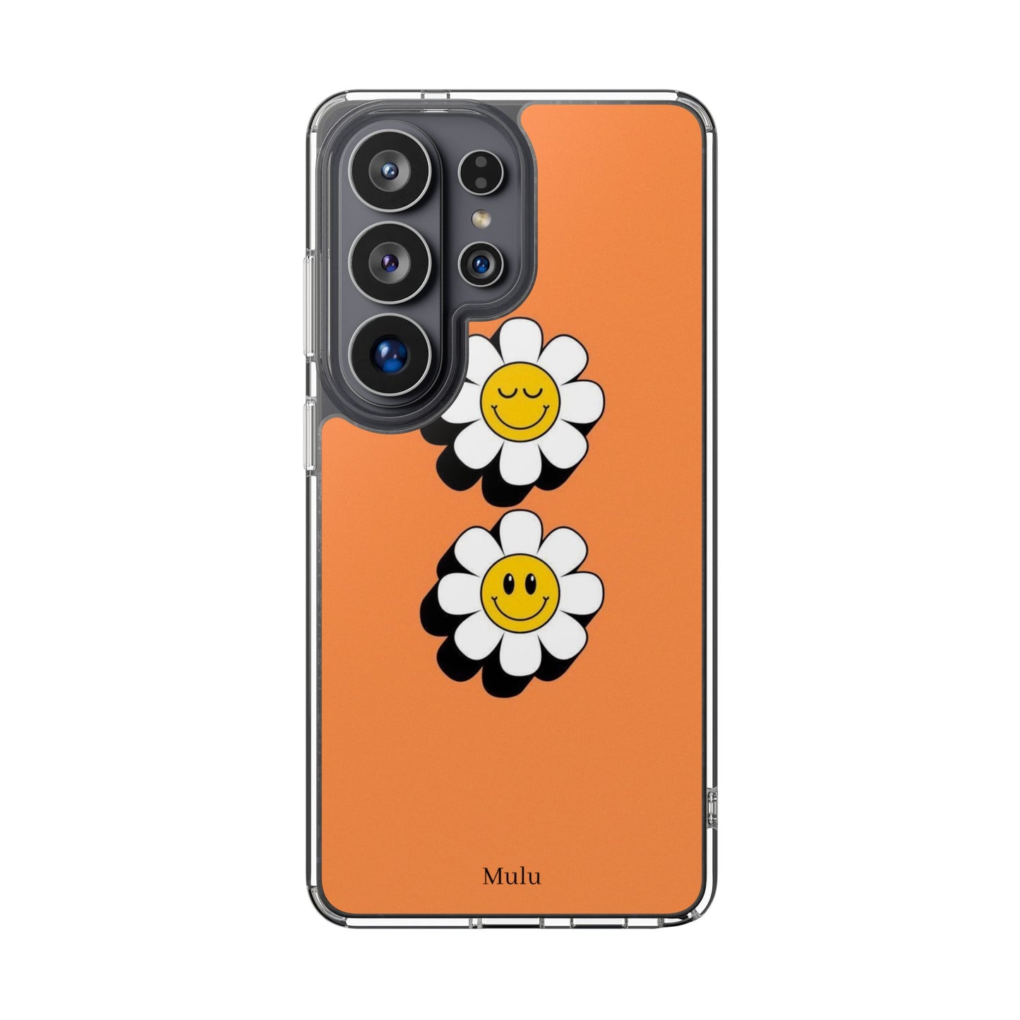 Phone Case — Orange Smiley Daisy Clear Impact‑Resistant Case