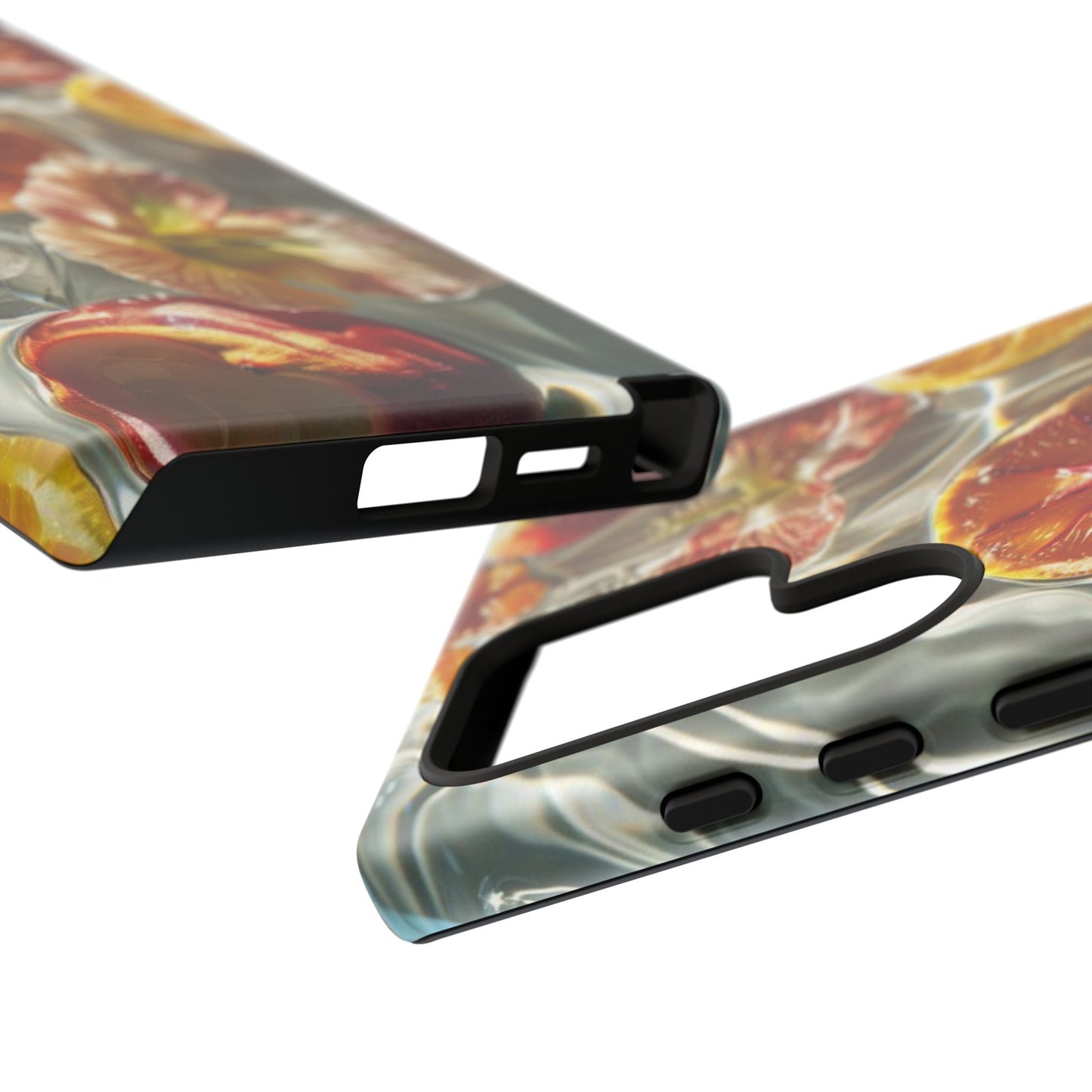 Citrus & Hibiscus Protective Phone Case – Summer Fruit Water Print Tough Case