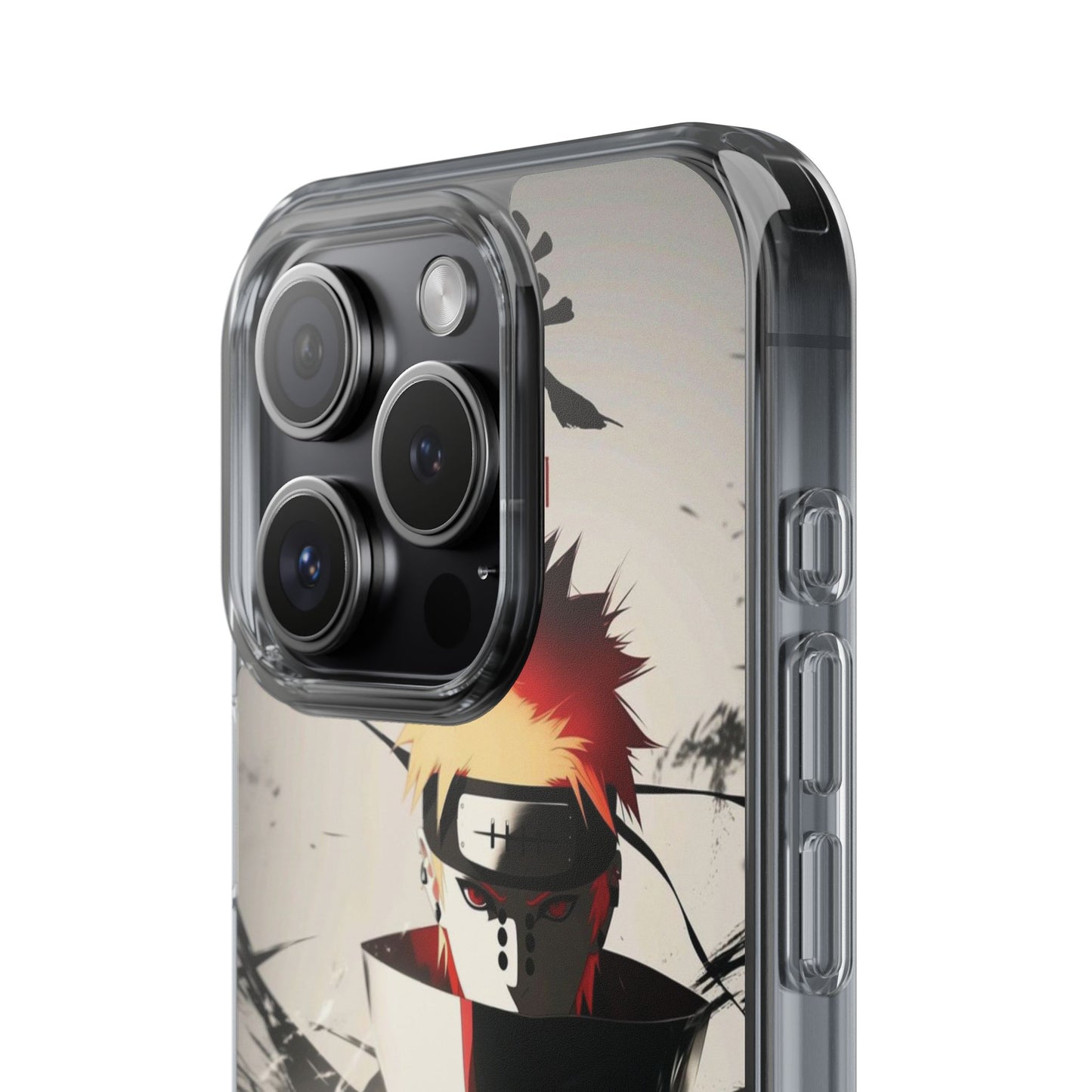 Clear Impact-Resistant Phone Case — Anime Akatsuki Shadow Design